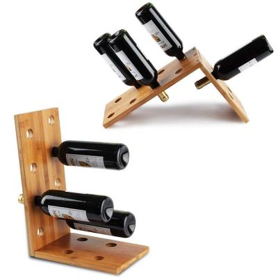 China Wholesale Sustainable Foldable Bamboo Wine Rack Wall Mounted Wine Rack For High Quality for sale