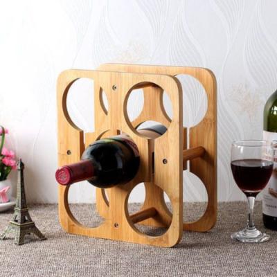 China Viable Hot Selling Free-Standing Wine Rack Wine Storage Rack Bamboo Stand Wine Rack Shelf for sale