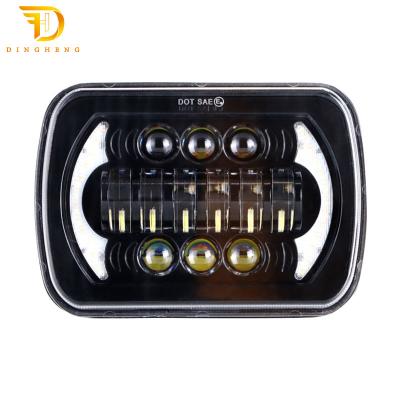 China New Design Super Bright High Power 75w Inch Jeep 5x7 Square Offroad Vehicle Headlight for sale