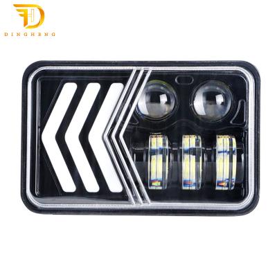 China Auto Accessories 55W Square Headlights IP67 Waterproof Anti-collision Led Car Headlamp 4x6 Off-road Led Headlamp for sale