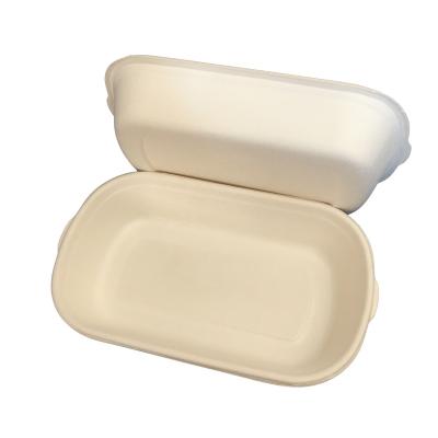 China 500ml Biodegradable Microwavable Disposable Takeout Box With Lid Optional for sale