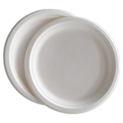 China 10 Inch Biodegradable Round Dinner Plate Disposable Compostable Plate Made From Bagasse Or Wheat Straw Biodegradable Plate for sale