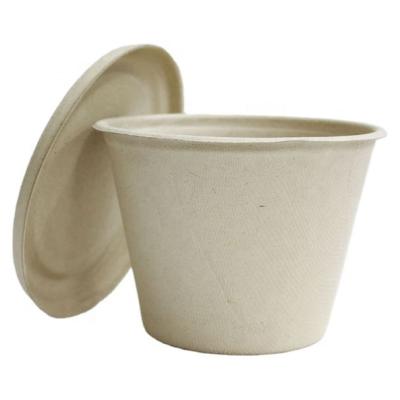 China 16oz Biodegradable Biodegradable All Natural Bagasse Biodegradable and Compostable Disposable Cup with Lid Optional for sale