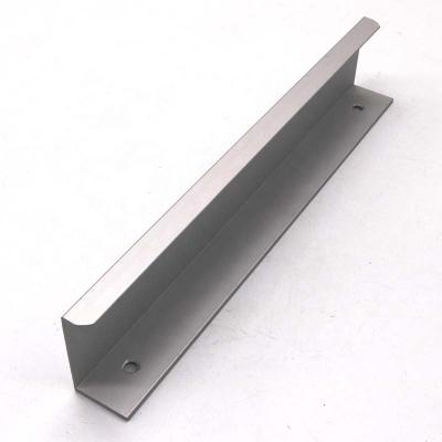 China Easy Installation Aluminum Alloy Door Pull Silver Wardrobe Hidden Cabinet Handle for sale