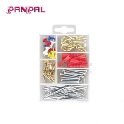 China Tie Down Factory Supply 86pcs Daily Used Hardware Products With Self Tapping Screw Anchor Cup Hook Push Pin Wire Nail for sale