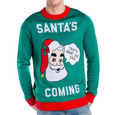 China Anti-pilling Christmas Ugly Sweater Pattern And Design Crewneck Knitted Sweater OEM Wholesale Custom Sweater For Men for sale