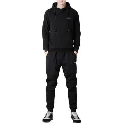 China Breathable OEM Customize Embroidery Sweatshirt Designer Plain Black Plain Tracksuits Man Unisex Training For Spring Sweatsuit Men for sale