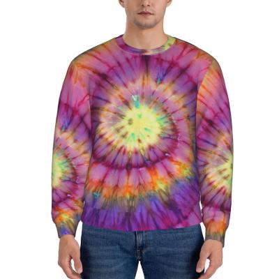 China New Logo Pattern Sudaderas Tie Dye O-Neck Breathable Custom Men's Casual Sweater Streetwear Long Sleeve Sweatshirt for sale