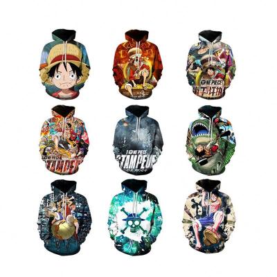 China Anti-Wrinkle High Quality Box Customized Logo Unisex Anime Plus Size Men's Hoodies Sweatshirts Luffy Digital Printing Hoodie for sale