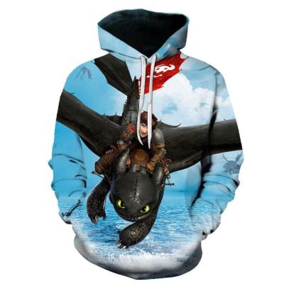 China European and American custom men's anime night shark trainer 3D best selling pattern Anti-wrinkle printed hoodie for sale