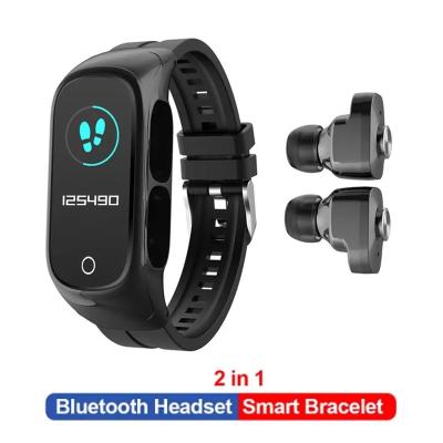 China Multifunctional N8 Touch Screen Smart Watch 2 In1 TWS BT Earphone Wristband Fitness Tracker Wristband Wireless Headset For Women Men for sale