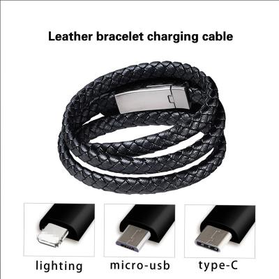 China Portable Charger Leather Data Wristband Camera Mini Micro USB Cable Sync Charging Cord For Type-C Phone iPhone6 ​​6s Android Cable for sale