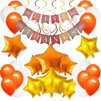 China Thanksgiving Latex Foil Balloons Party Supplies Decorations Set Banners Star Balloon for sale