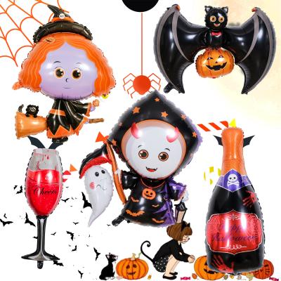 China Halloween Festival Party Cartoon Foil Mylar Balloons Ghost Festival Halloween Decoration Party Prop Balloons for sale