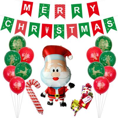 China Christmas Xmas Foil Balloons Print Santa Claus Decoration Party Set Christmas Light Balloon for sale