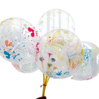 China Birthday Wedding Party Decoration Latex 12 Inch Balloon Clear Printing Balloons Birthday Decoration Party Supplies Balloon for sale