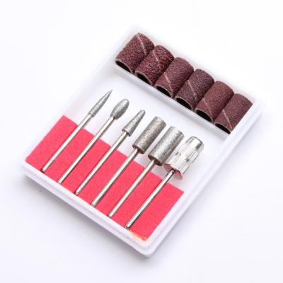 China Nail Art Beauty High Quality 6pcs Electric Nail Drill Bit Sets With Sanding Bands for sale