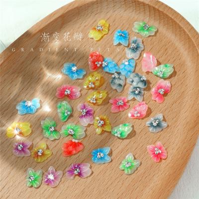 China Any Type Nail Art Skin Butterfly 5D Embossed Flower Nail Beauty Gradient Wavy Butterfly Petals Nail Crystal Ornament Set for sale