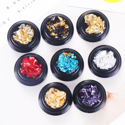 China 8 kinds hot sale manicure foil double sided double sided color foil gold and colorful silver foil nail sticker for sale