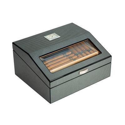 China Cigars Storage carbon fiber Cigars Cabinet Mahogany Humidor Storage Box for sale