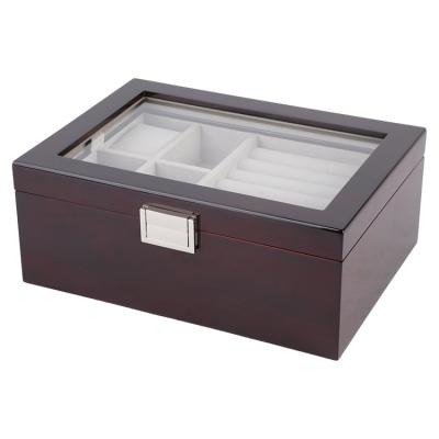 China Modern High-class Modern double-layer Jewelry box with glass cover for sale