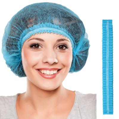 China Eco-friendly Disposable Non-woven Buffy Net Head Surgical Doctor Cap Doctor Hat Round Mob Cap Head Band Clip Hat Cover Hair PP Surgical Cap for sale