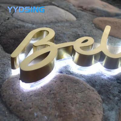 China Custom Outdoor Light Store Front Sign 3D Logo Electronic Led Letter Illuminated Acrylic Retail Shop Yydsign Advertising Factory Business for sale