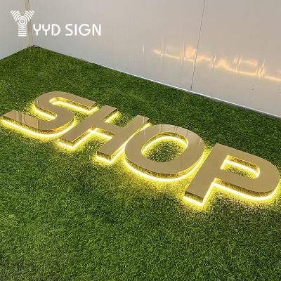 China Store CE Quality Big Outdoor 12v LED Retail Signage Advertising Display Edge Illuminated Sign For Store 3d Light Channel Acrylic Letter for sale