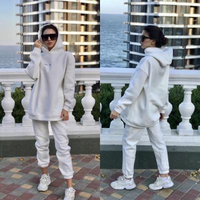 China Women Sweatsuit Set 2 Piece Outfits Casual Fleece Autumn Hoodies Tops And Sweatpants Jogger Tracksuits for sale