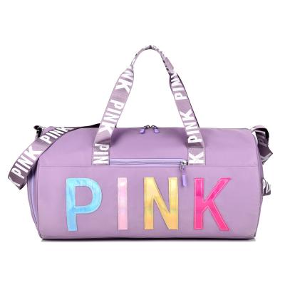 China Wholesale Cheap Wholesale Foldable Waterproof Luxury Colorful PINK Waterproof Duffel Bag Vintage Women Large Capacity Sports Yoga Gym Duffel Bag Newly for sale