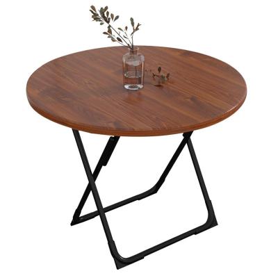 China Round Folding Dining Kitchen Round Dining Tables Modern Portable Wooden Foldable Adjustable Folding Dining Table for sale