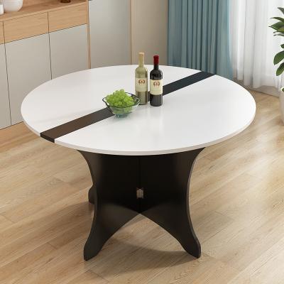 China high quality luxury modern white foldable dining table foldable dinner round wooden folding dining table for sale