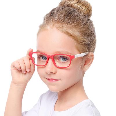 China For Reading Glasses New Flexible Silicone Optical Glasses Frames Blue Light Bluelight Children Computer Glasses Anti Blocking Glasses for sale