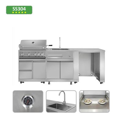 China Best Selling Modern Outdoor Kitchen Modular BBQ Pizza Stove Outdoor Sink Electric Cabinet Set Outdoor Kitchen for sale