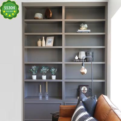 China Manufacture expandable children's stainless steel cabinets and with sliding rail cane bookcase living room cabinets for sale