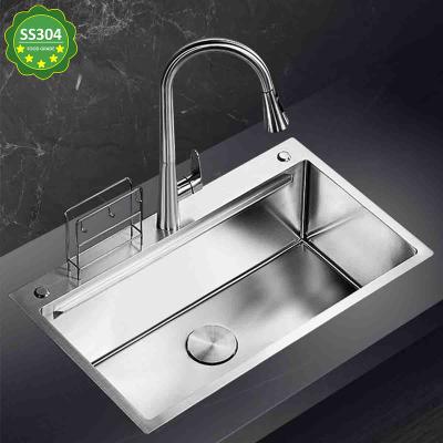 China LED Light New Design Stainless Steel Sink Faucet Drinking Water Kitchen Sink With Cup Joint Kitchen Faucet for sale