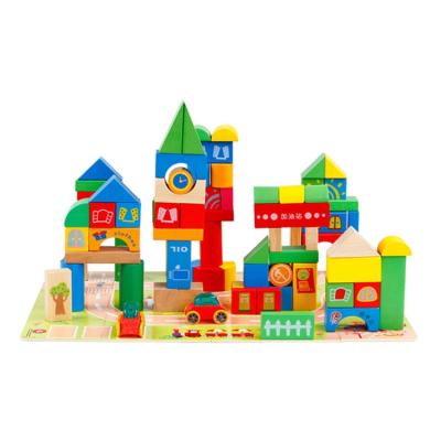 China Eco-Friendly Baby Educational Toy Building Blocks Wooden Blocks Toys For Children for sale