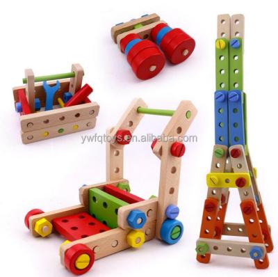 China Wholesale high quality assembly toy fq brand kids toys 138pcs assemble classic wooden blocks for sale