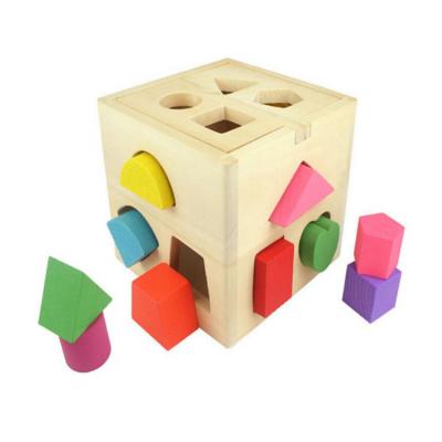 China Custom Building Toy Wholesale Wooden Blocks Puzzle Toys Wooden Geometric Building Blocks Toys For Children for sale