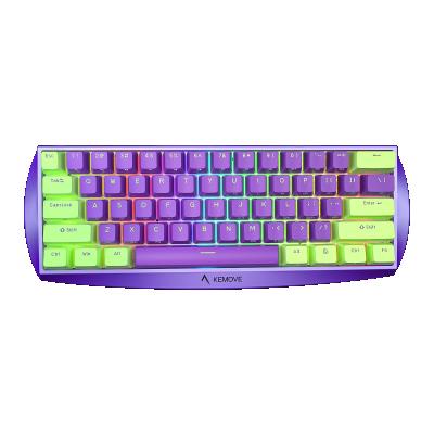 China Kemove ARES CNC Dual 61 Hot Swapable Backlit Aluminum Keypad 60% RGB Gaming Keypad 60% RGB Main Mechanical Keyboard Wireless for sale