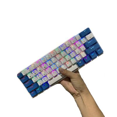 China Hot Sale GK61 Gaming Keyboard RGB Gateron Switch 61 Wireless Mechanical Keys 60% Optical Mini Keyboard With Programmable Full Key for sale