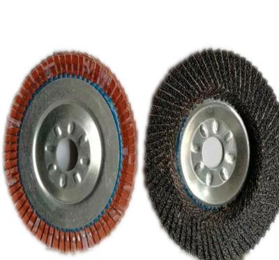 China 115mm Calcined Aluminum Oxide Abrasive Polishing Fin Disc With Metal Cover for sale