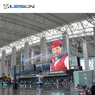 China Indoor Outdoor Mesh Full Color Rental Led Video Screen Fixed P7 Transparent Glass LED Display for sale