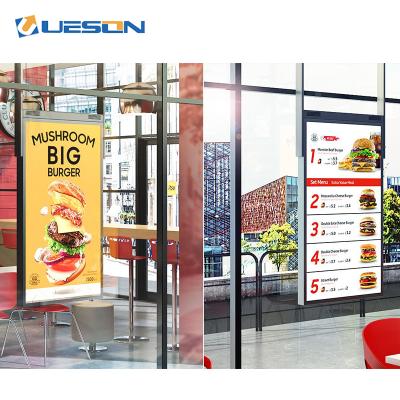 China Indoor Shopping Mall Restaurant Hanging Digital LCD Advertising Player Advertising Device Window LCD Display for sale