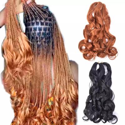 China Loose Wave Spiral Curl Hair 22inch Loose Wave Crochet Hair 75g and 150g Crochet Braid Spiral Curls French Extension Synthetic Curly Braiding Hair for sale