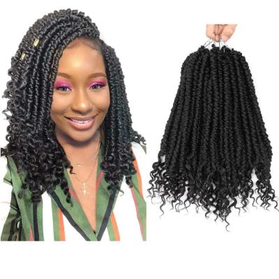 China Senegalese Dreadlocks Twist Braids 12inch Spring Twist Braid Hair Crochet 12strands/pack Curly Low Temperature Fiber Synthetic Hair for sale