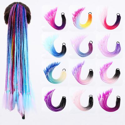 China Hair Accessories Wholesale Sale Elastic Synthetic Braiding Hair Wig Headband Girl Ponytail Hair Accessories Women Braided Wigs for sale