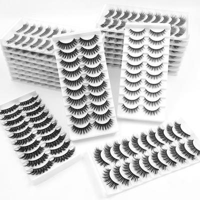 China Wholesale Maquiagem 10Pairs Long Eyelash Extension 3D Mink Lashes Natural Eyelashes Dramatic False Eyelashes Natural False Eyelash Makeup for sale