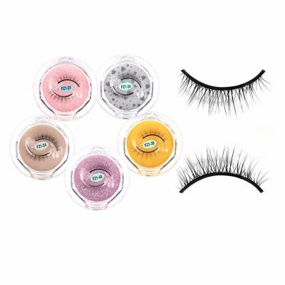 China Wholesale Self Adhesive 3D Glue Reusable Self Adhesive Eyelash Didn't Import Fiber Lashes Glueless Self Adhesive False Eyelashes for sale