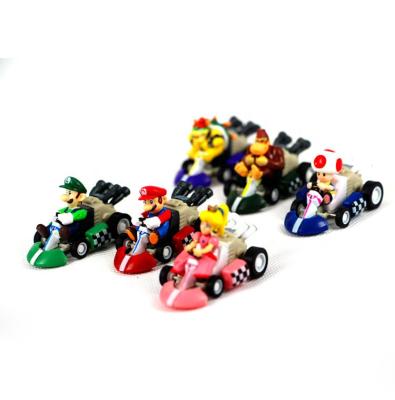 China Cartoon Toy 6pcs/set Super Mario Racing Car Pull Back Car PVC Action Figure Model Toys Classic Game Collectible Doll Wholesale for sale